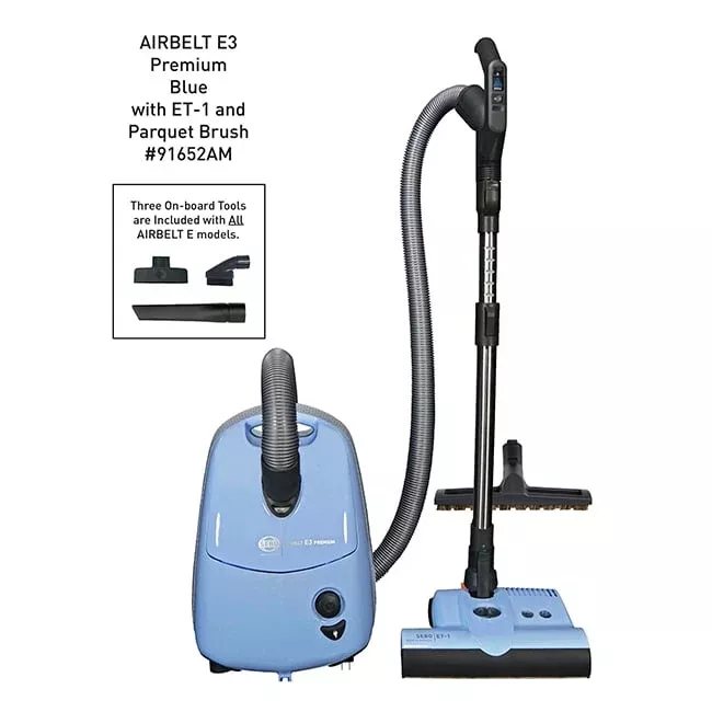 SEBO AIRBELT E3 Premium Canister Vacuum Cleaner - Blue