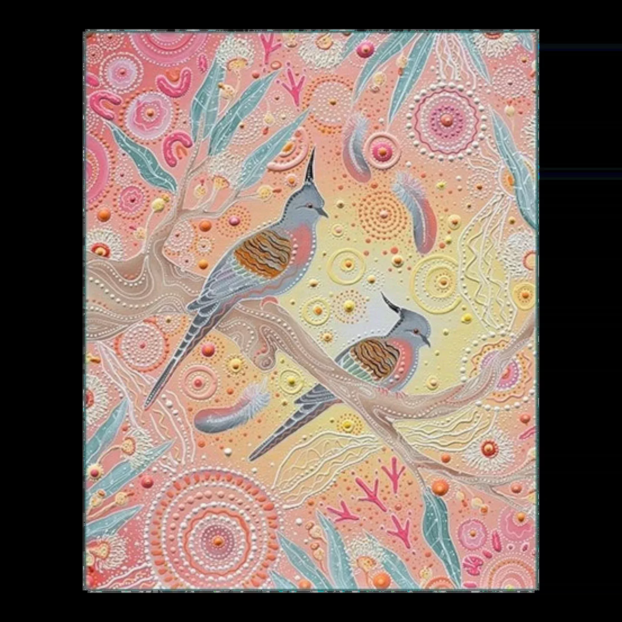 Spirit of the Bush III – Crested Pigeon 44 Inch Fabric Panel