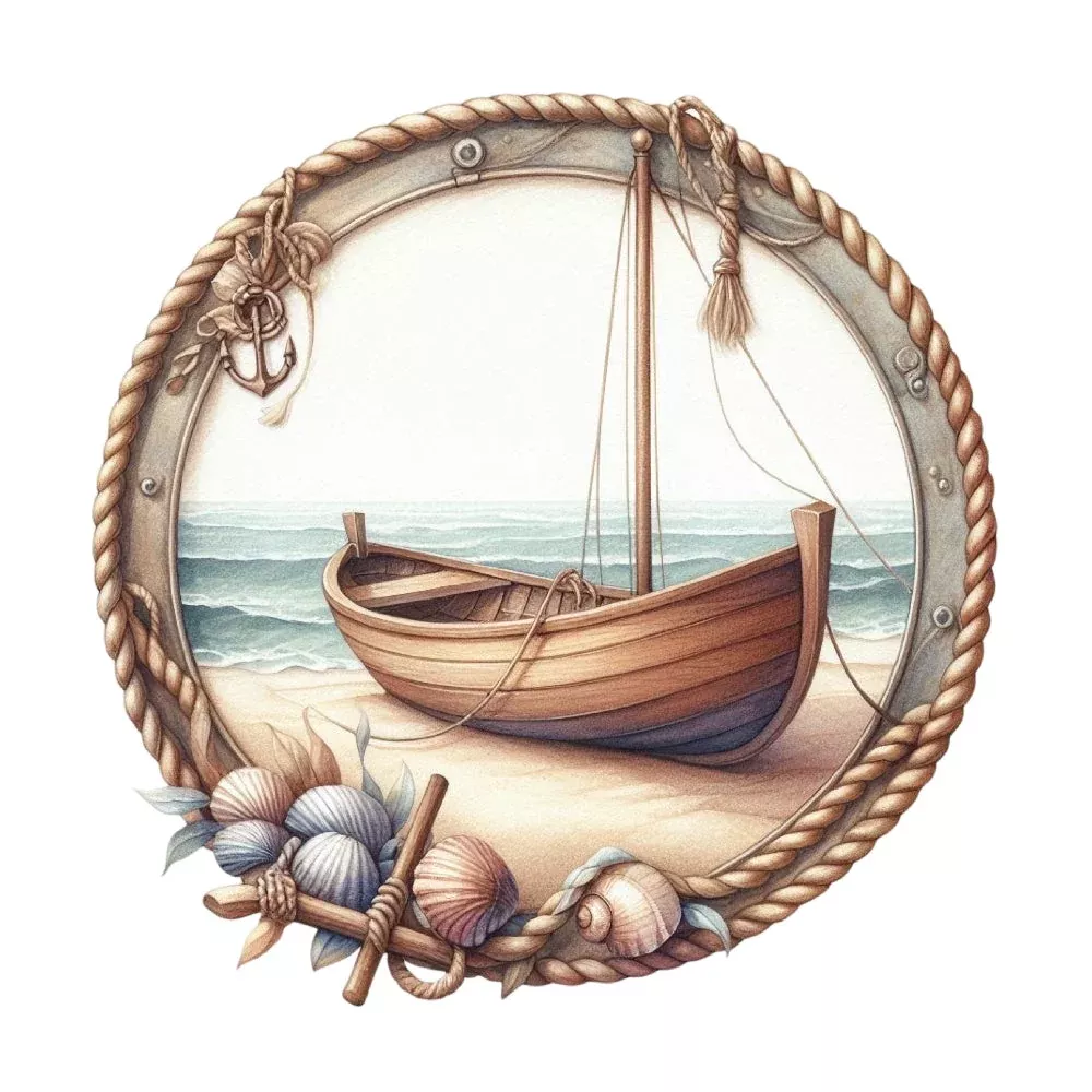 Summer Beach Round Fabric Panel 5
