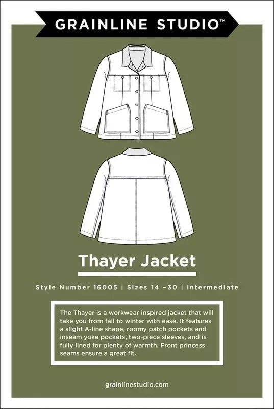 Thayer Jacket Pattern Sizes 14-30