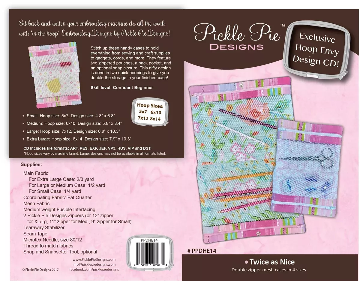 Twice as Nice Mesh Cases In the Hoop Embroidery Design Collection