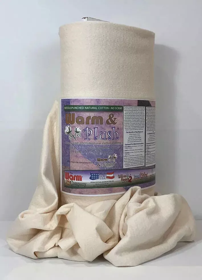 Warm & Plush 22" x 20 YD Cotton Batting - Soft and Luxurious Cotton Batting