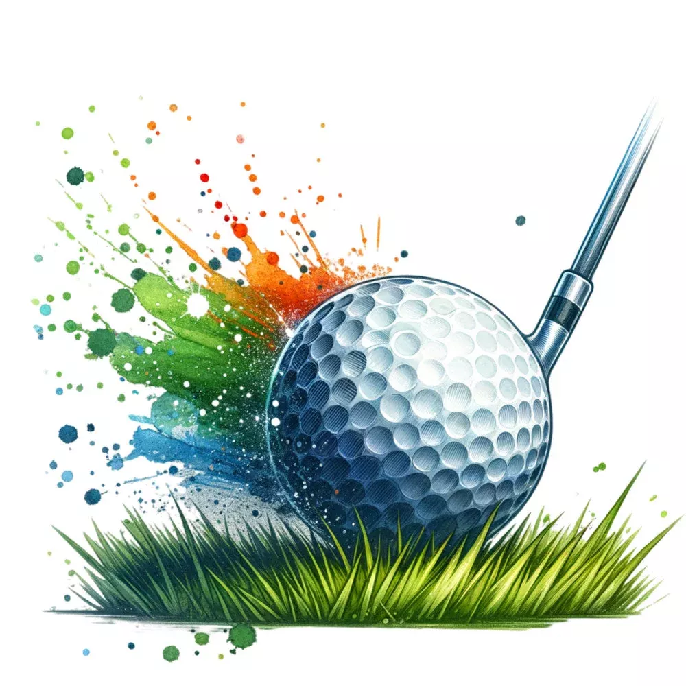 Watercolor Golf Fabric Panel 6