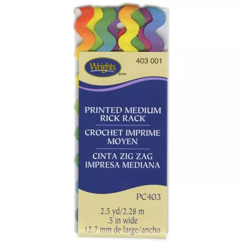 Wrights Medium Rick Rack - Rainbow