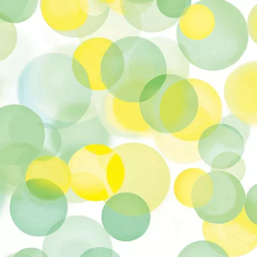 Yellow/Green Bubbles 108" Lemon/Lime Cotton Wideback Fabric Per Yard