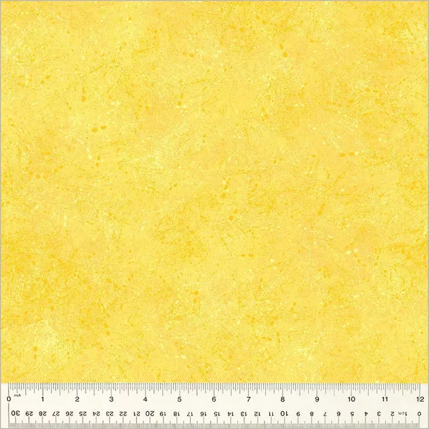 Yellow Noteworthy Splatter 44"/45 Fabric Per Yard