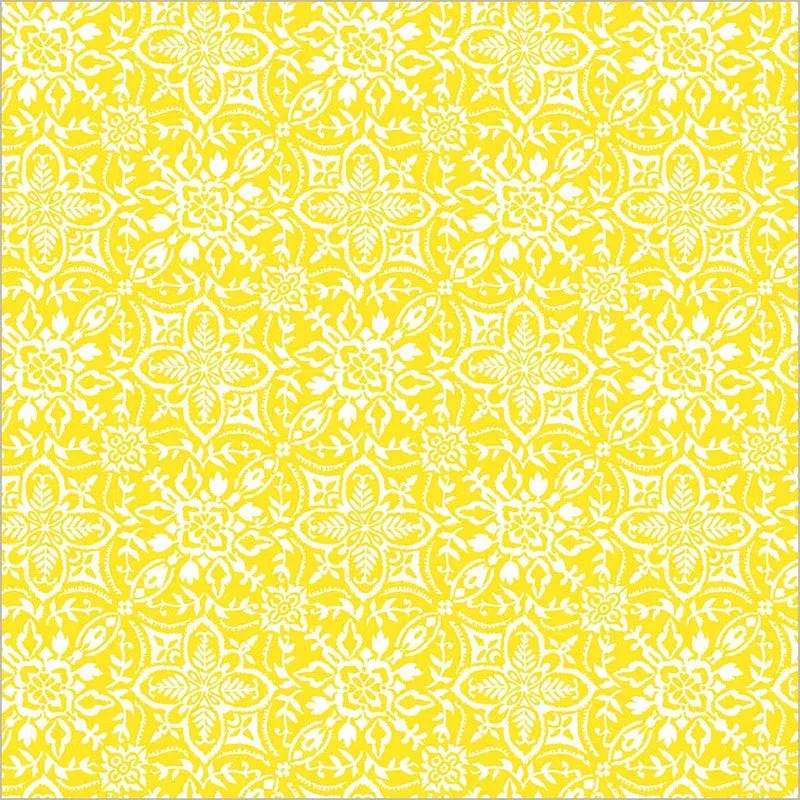 Yellow Verona Tiling Cotton 44”/45” Fabric Per Yard