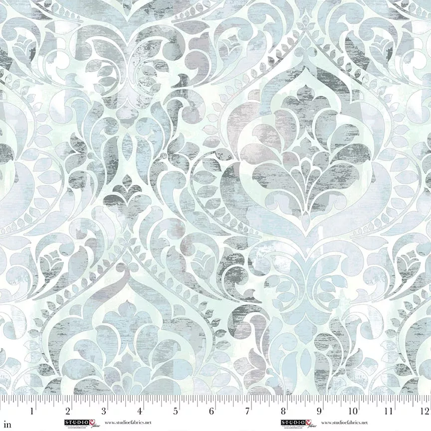 You Damask! Ice Cotton Wideback Fabric per yard