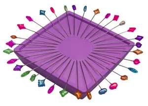 Zirkel Purple ZIRKELPUR Magnetic Pin Cushion Pins Holder 4x1in, by Marti Monti