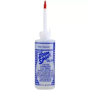 Zoom Spout S-1749 Oiler, Clear Non Detergent Sewing Machine Oil, 4oz Tube, 14" Length, Spout retracts for ease in storage